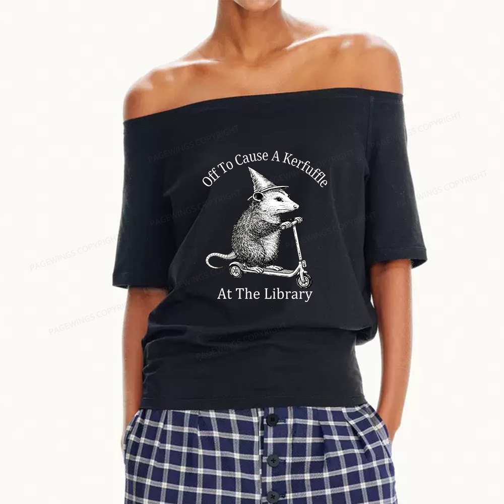 Pagewings Off To Cause A Kerfuffle Women Off Shoulder T-shirts