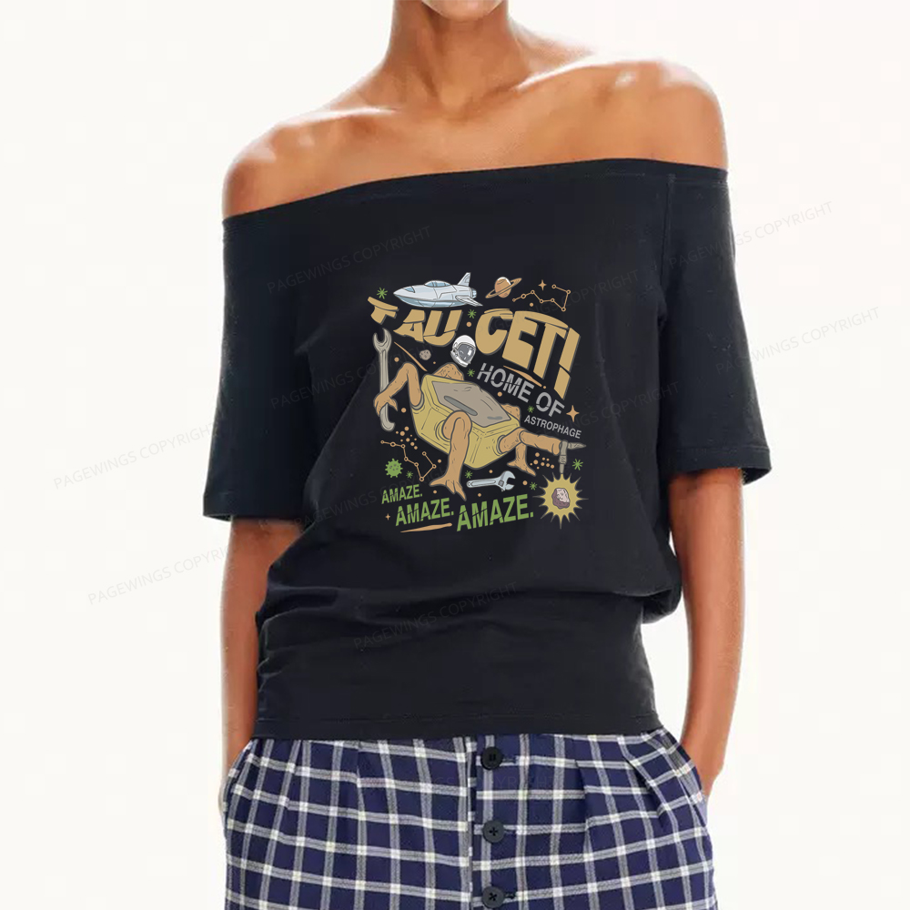 Pagewings Rocky Bookish Women Off Shoulder T-shirts