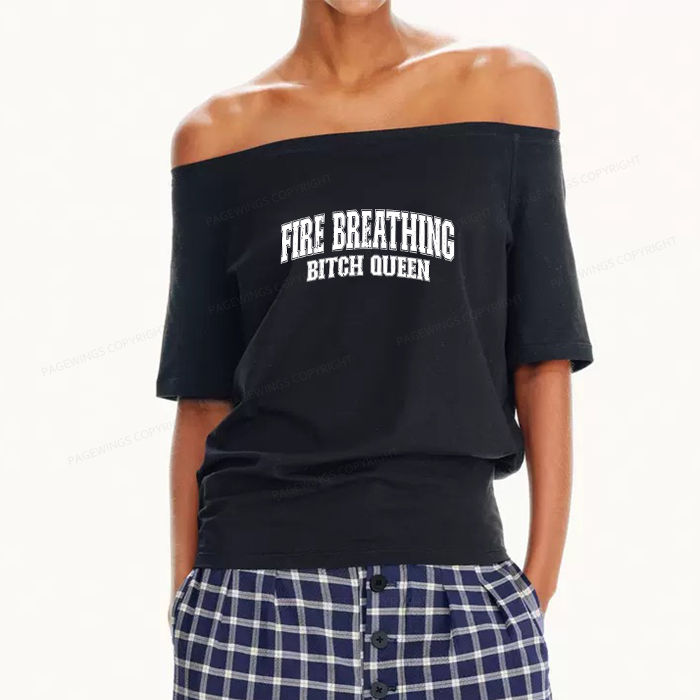 Pagewings Bookish Queen Women Off Shoulder T-shirts