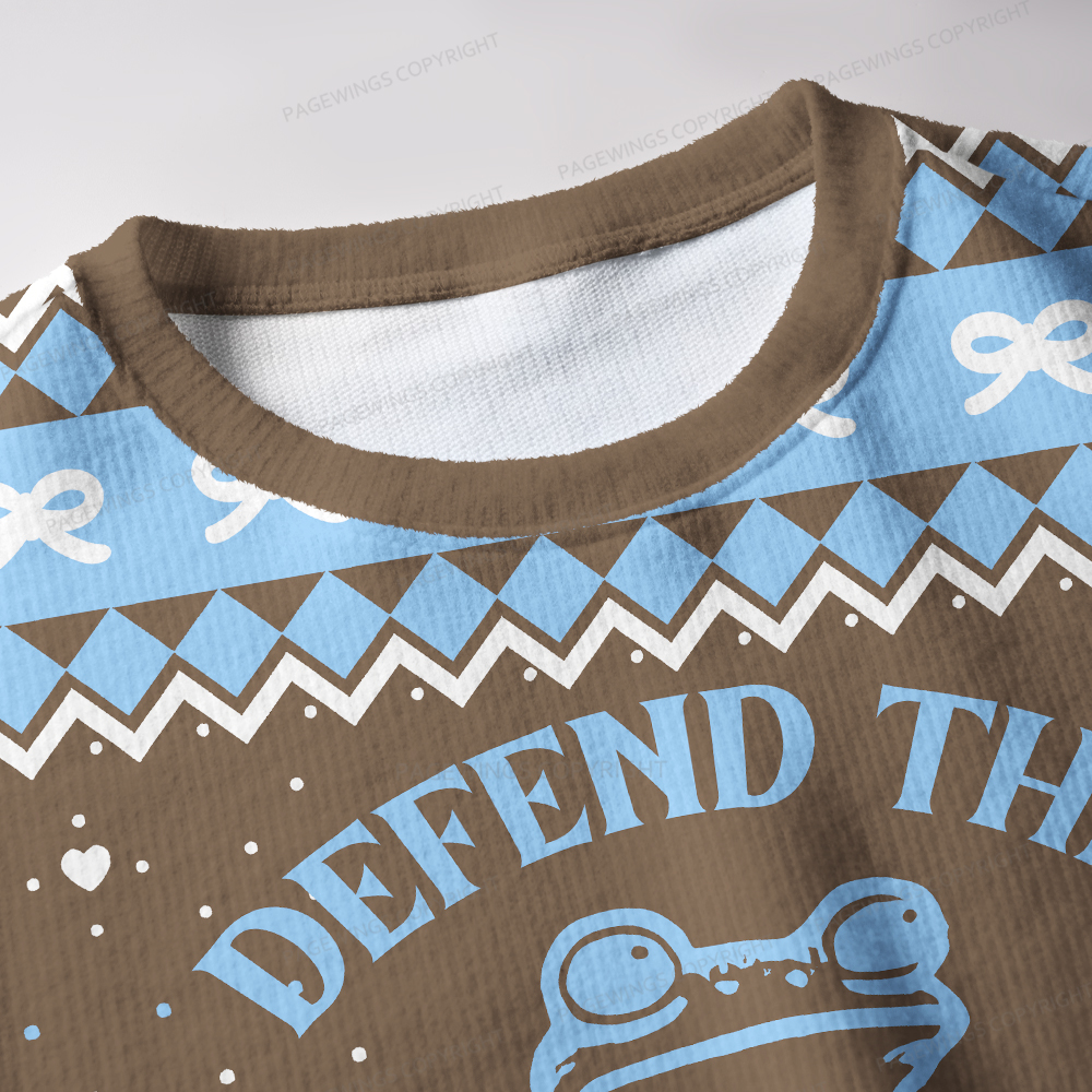 Pagewings Defend The Public Library Unisex Ugly Knit Sweatshirt