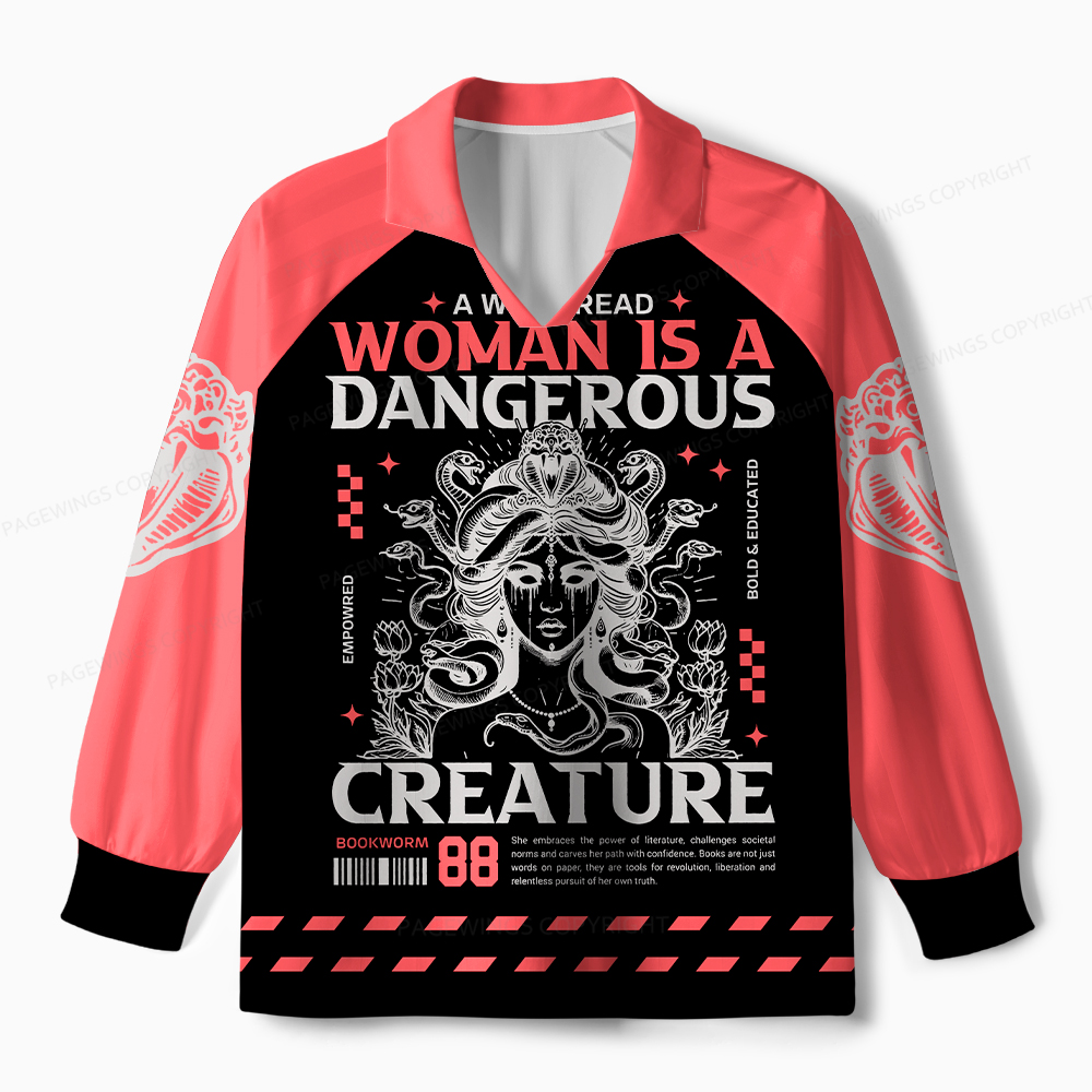 Pagewings A Well-Read Woman Is A Dangerous Creature Unisex Long Sleeve Jersey