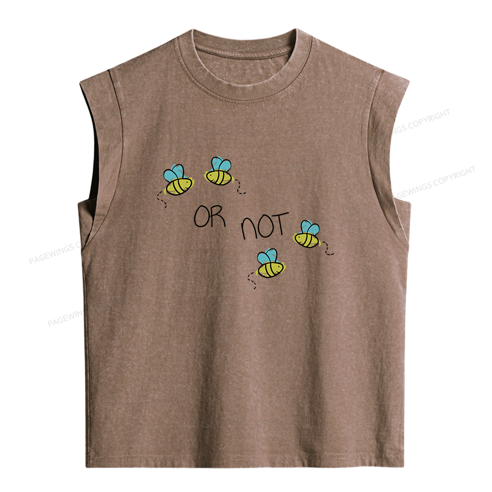 Pagewings Two Bee or Not Two Bee Women's Washed Tank Top