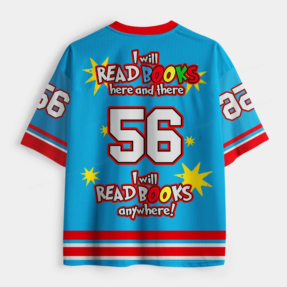 Pagewings I Will Read Books Here Unisex Mesh Jersey