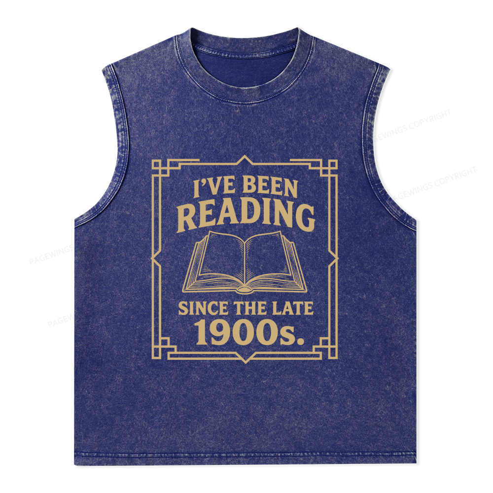 Pagewings I’ve Been Reading Since The Late 1900s Unisex Washed Tank Top