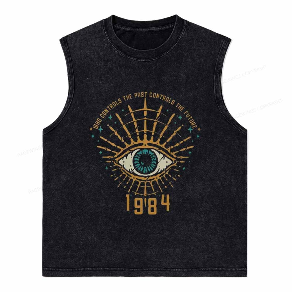 Pagewings George Orwell 1984 Unisex Washed Tank Top