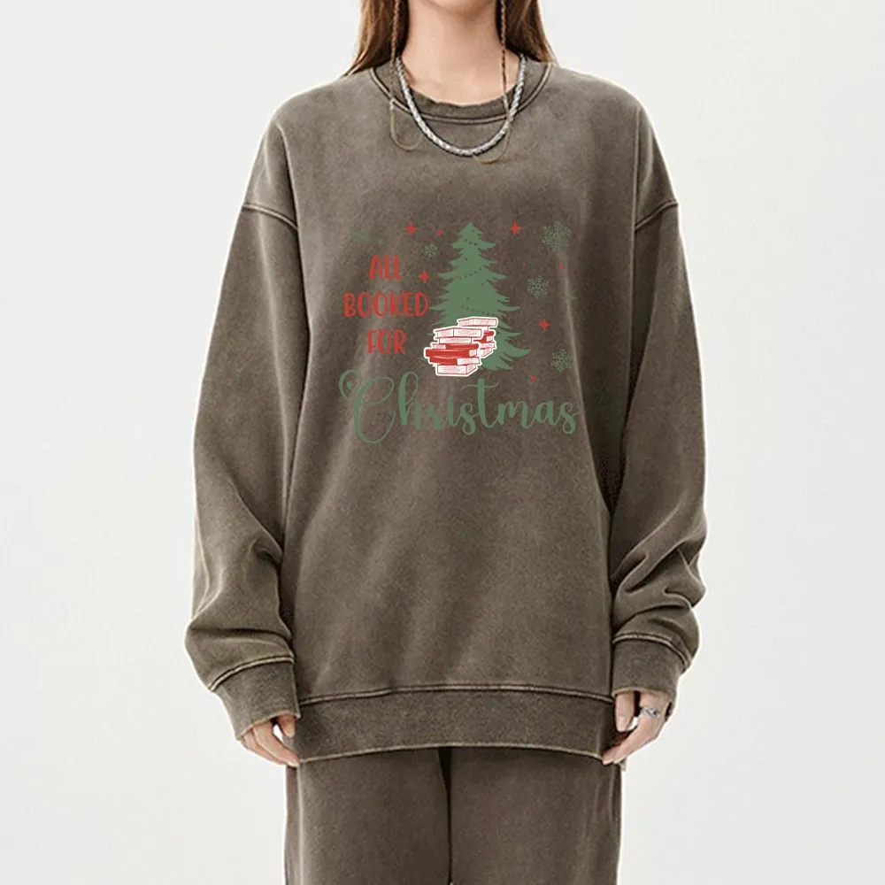 Pagewings All Booked for Christmas Unisex Washed Sweatshirt