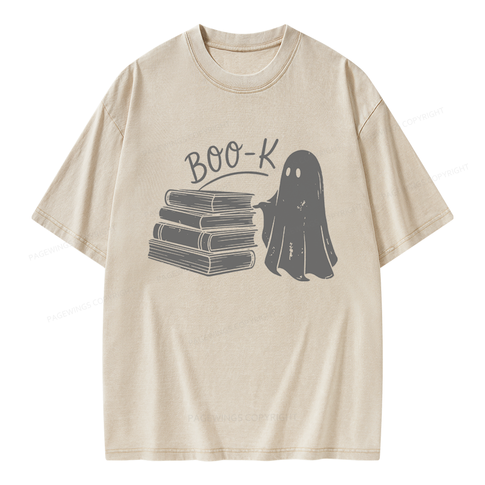 Pagewings Book Ghost Unisex Washed T-shirt