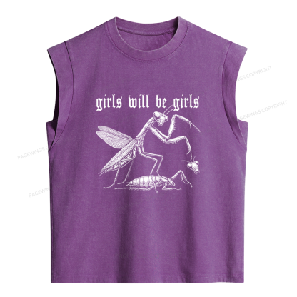 Pagewings Girls Will Be Girls Women's Washed Tank Top
