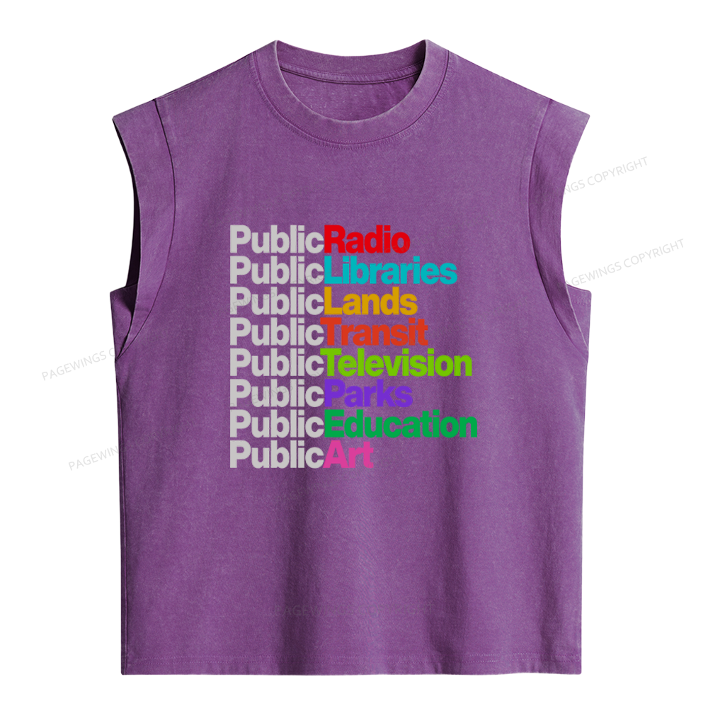 Pagewings Public Libraries Women's Washed Tank Top