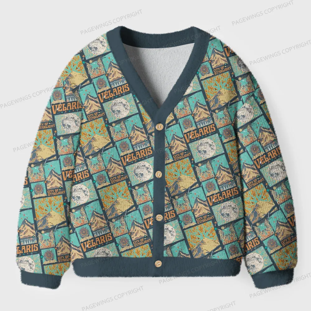 Pagewings Velaris Map Unisex Ugly Cardigan Sweaters
