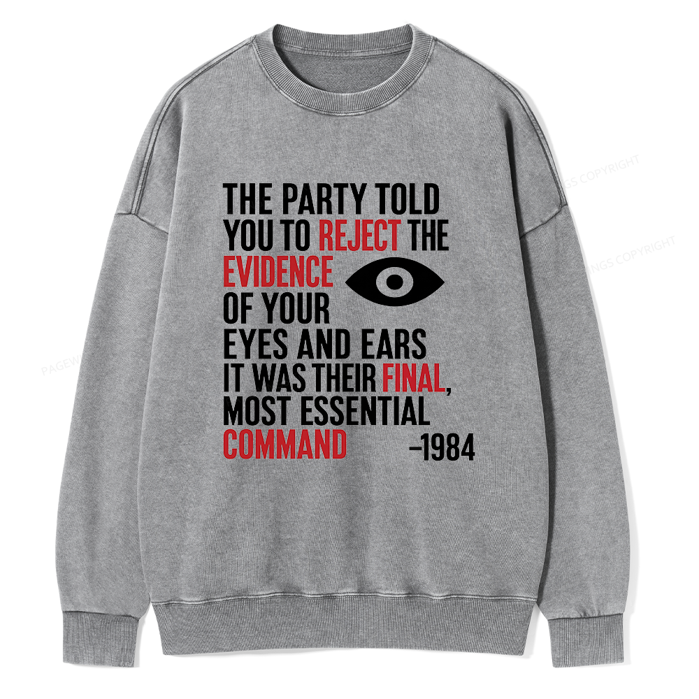 Pagewings Dystopia Quote Unisex Washed Sweatshirt