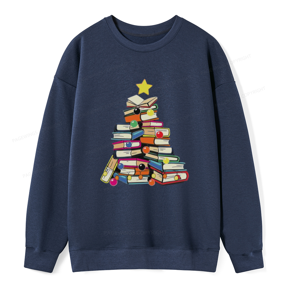 Pagewings Christmas Tree Bookworm Unisex Classic Sweatshirt