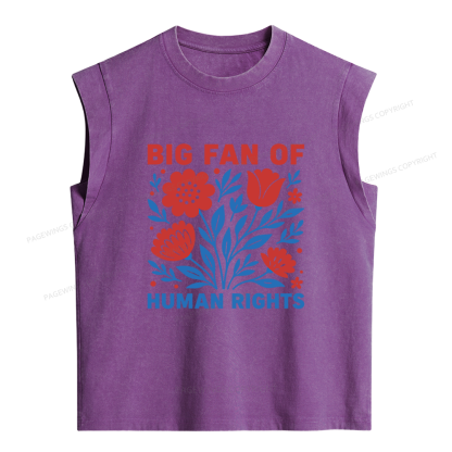 Pagewings Big Fan Of Human Rights Women's Washed Tank Top