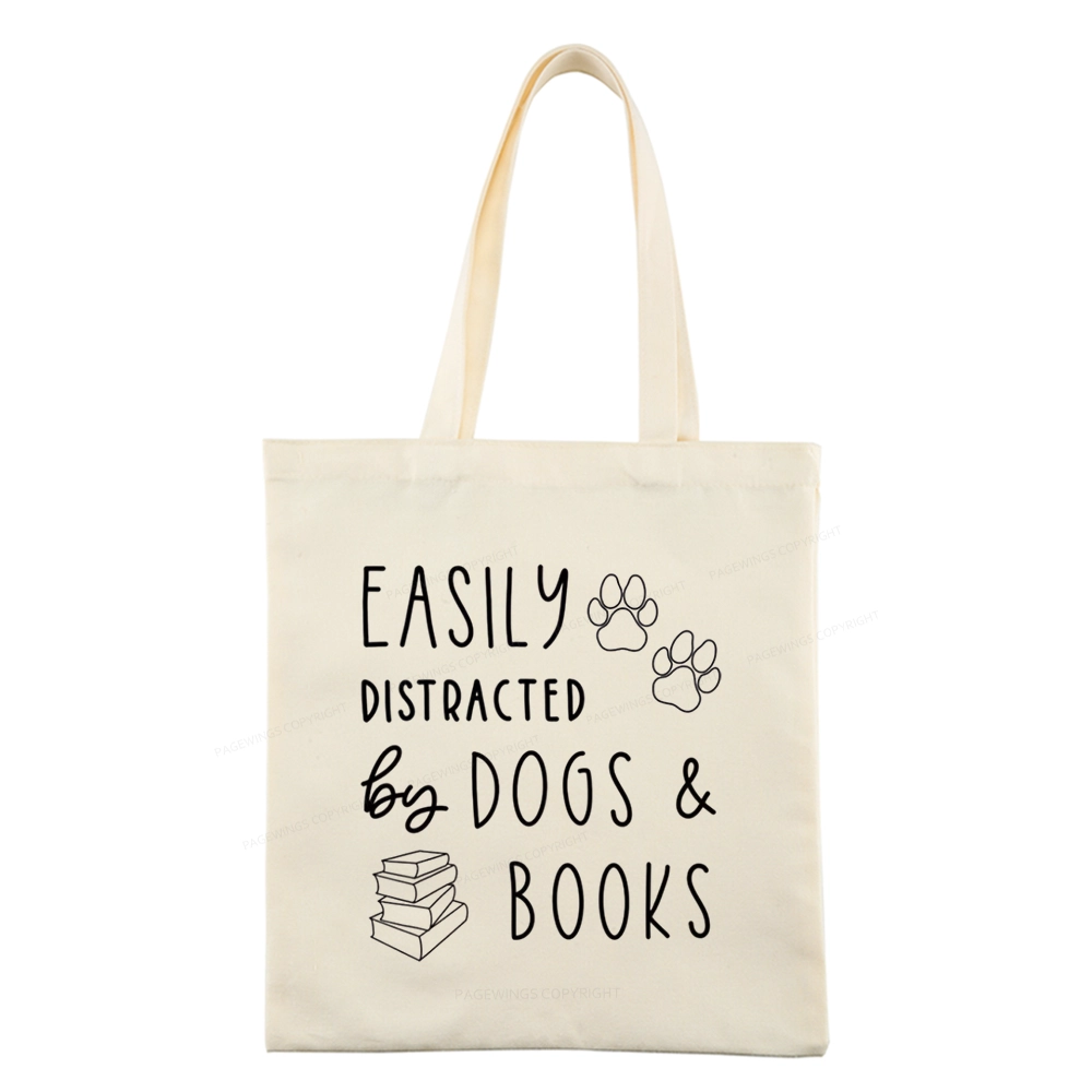 Pagewings Dogs And Books Tote Bag
