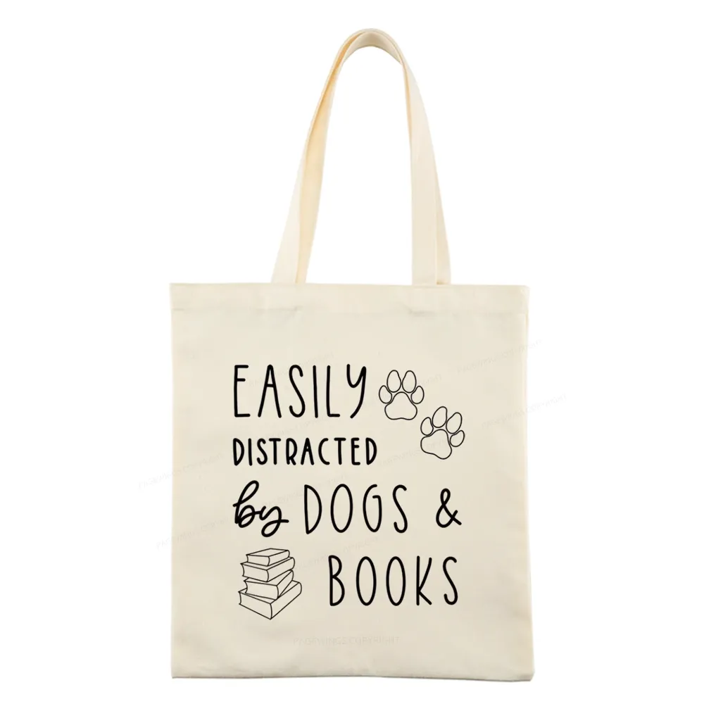 Pagewings Dogs And Books Tote Bag