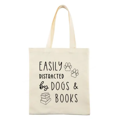 Pagewings Dogs And Books Tote Bag