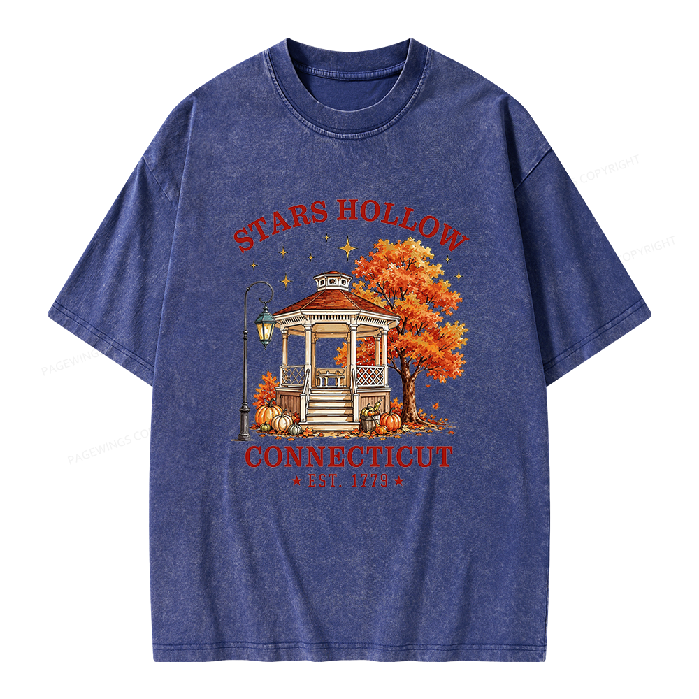 Pagewings Holloween Bookish Unisex Washed T-shirt