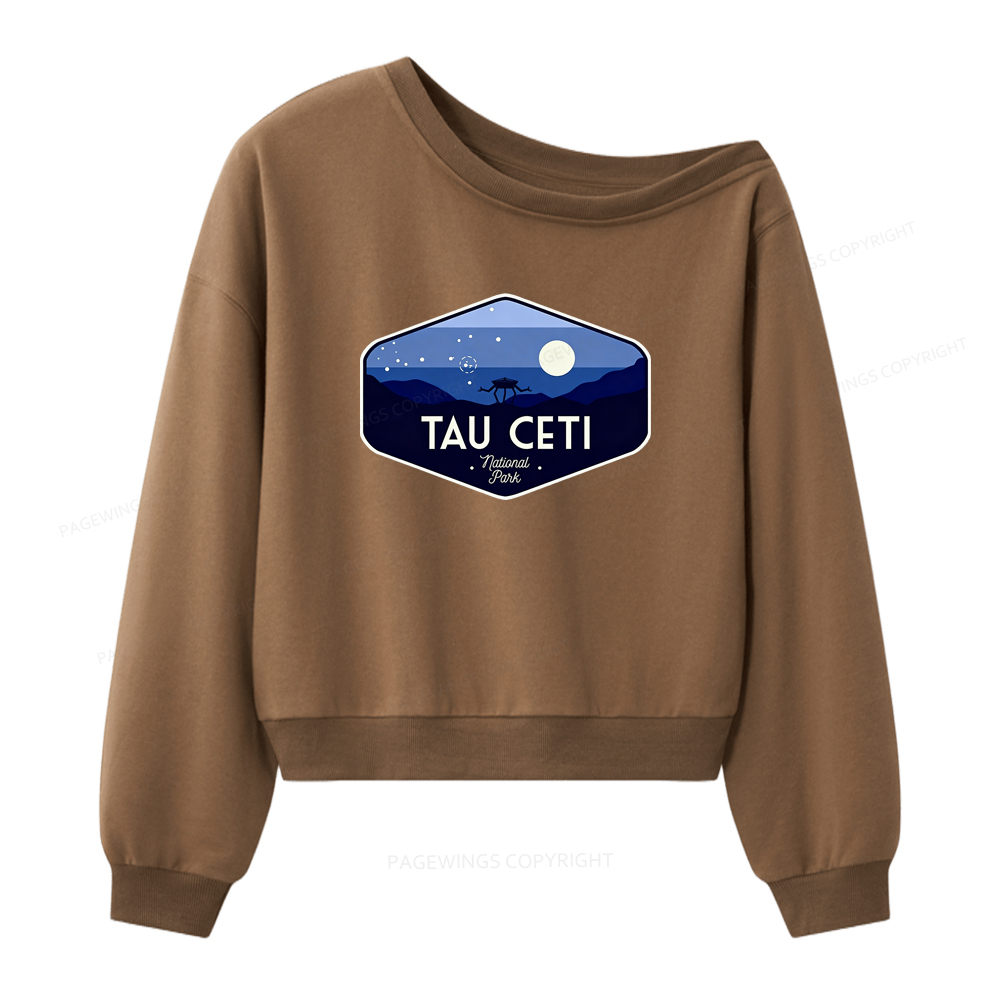 Pagewings Tau Ceti Women Off Shoulder Sweatshirt