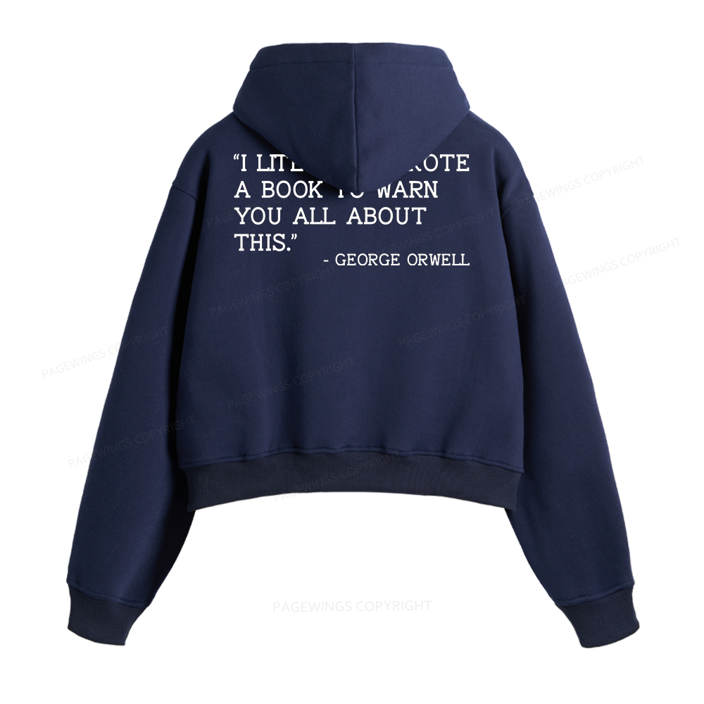 Pagewings I Literally Wrote A Book To Warn Fleece Zip-Up Hoodie