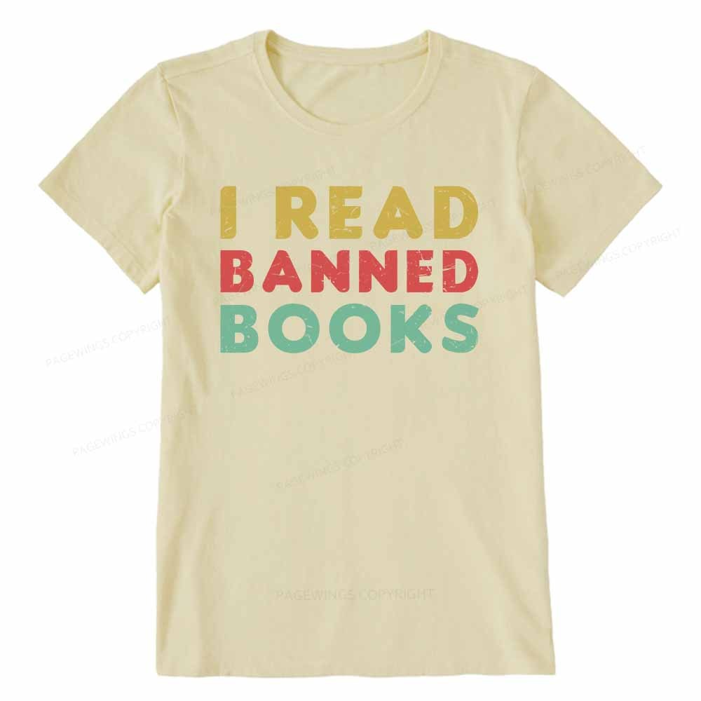 Pagewings Vintage I Read Banned Books Geek Readers T-Shirt Unisex Classic T-shirt