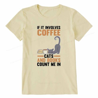 Pagewings Cats Reading Books Coffee Unisex Classic T-shirt