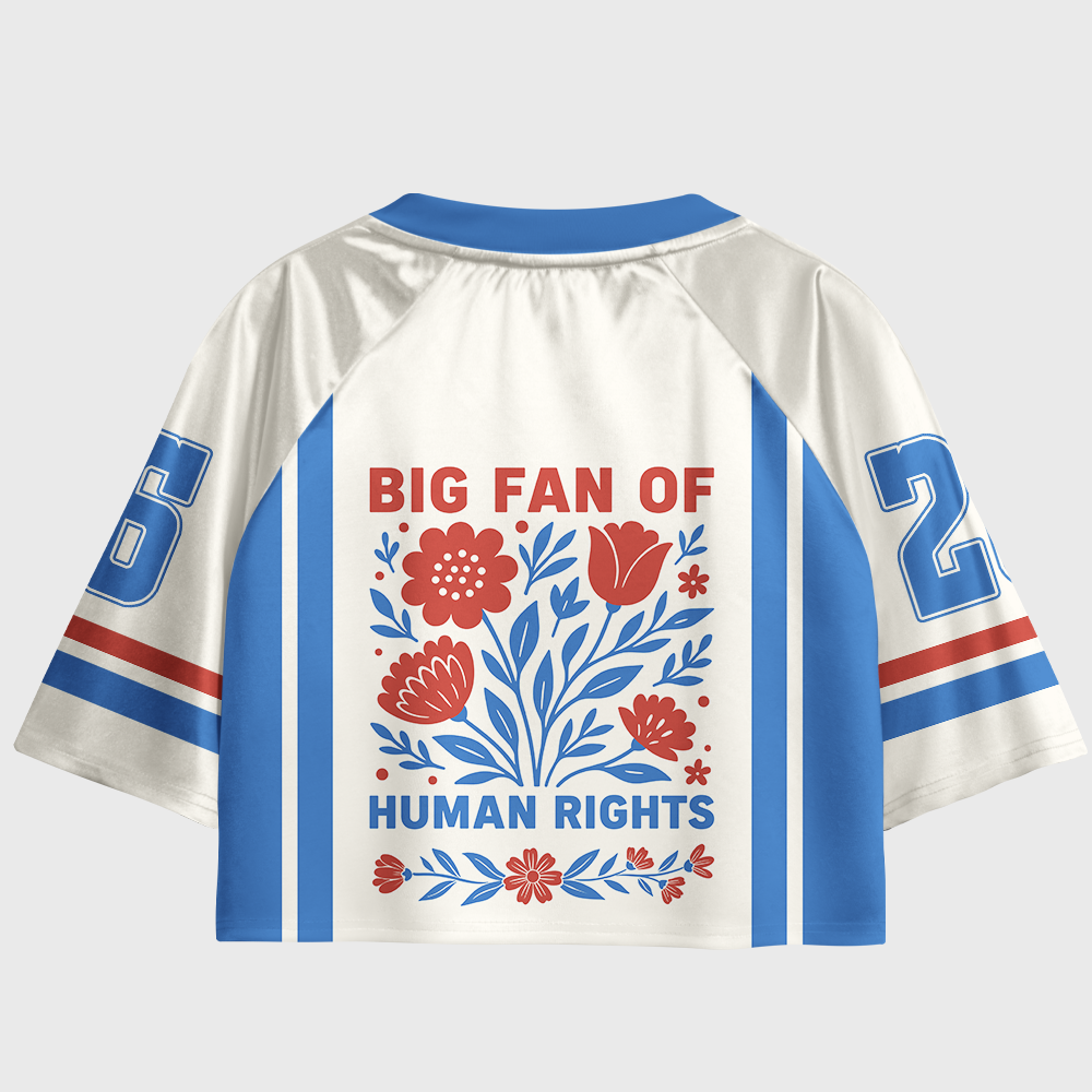 Pagewings Big Fan Of Human Rights Women's Cropped Jersey