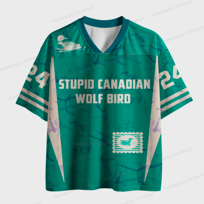 Pagewings Stupid Canadian Wolf Bird Unisex Mesh Jersey
