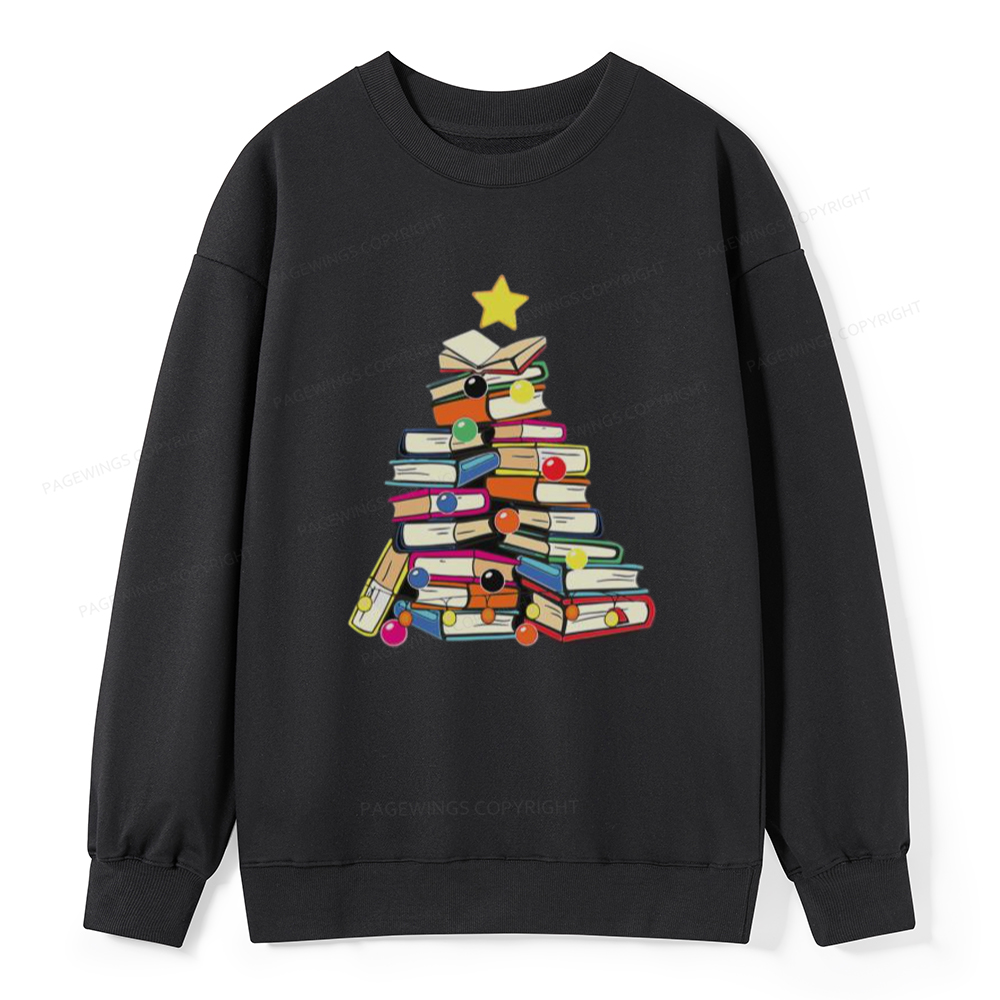 Pagewings Christmas Tree Bookworm Unisex Classic Sweatshirt