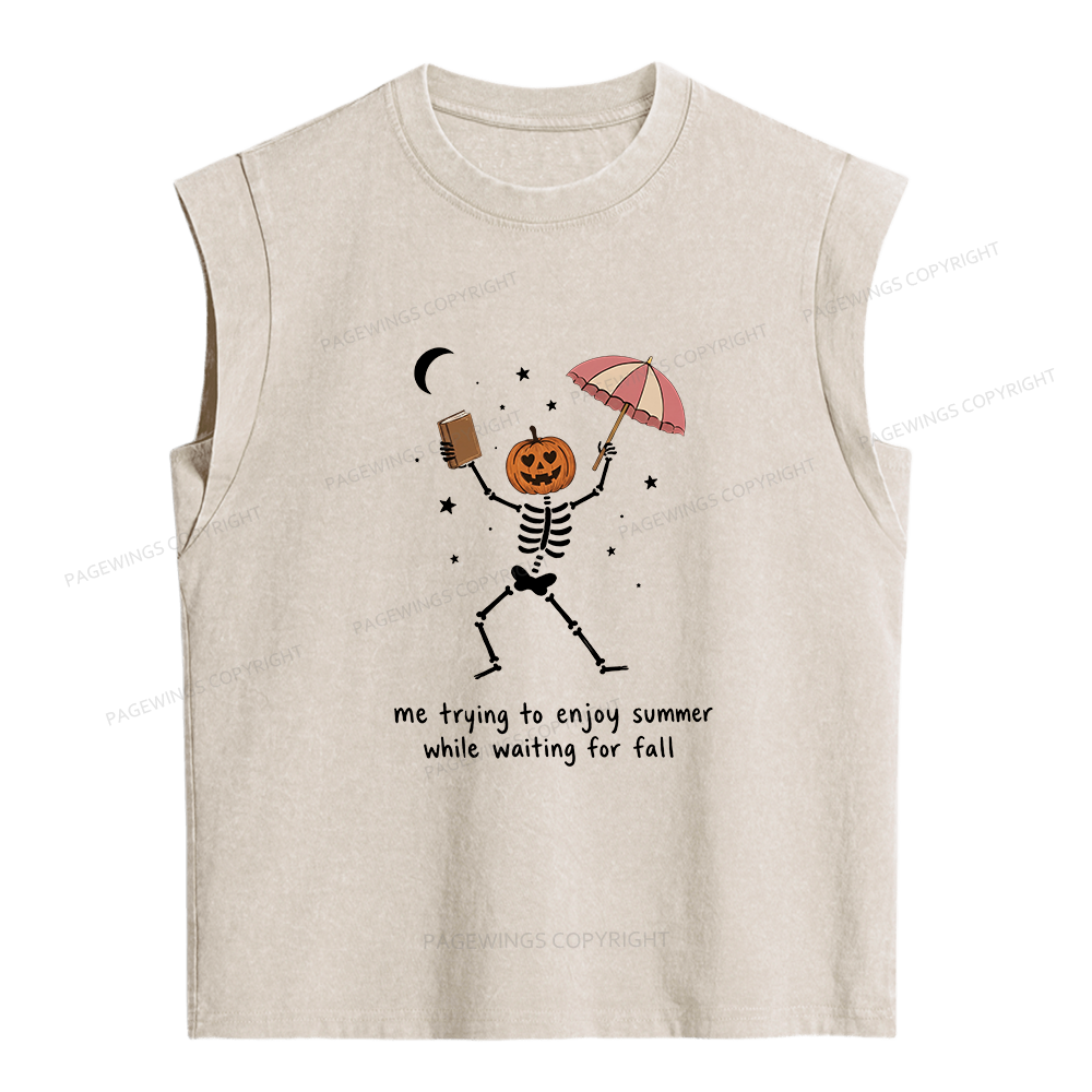 Pagewings Waiting For Fall  Women's Washed Tank Top