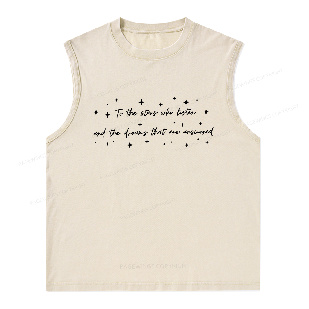 Pagewings To the Stars Who Listen Unisex Washed Tank Top