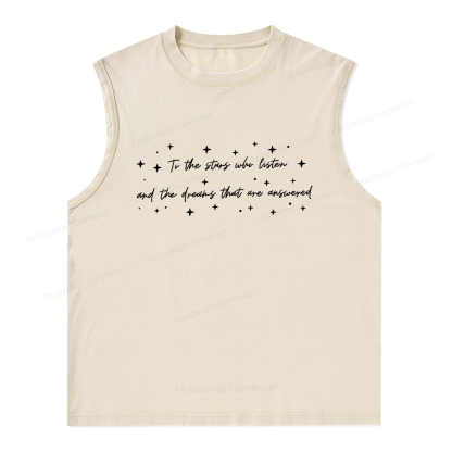 Pagewings To the Stars Who Listen Unisex Washed Tank Top