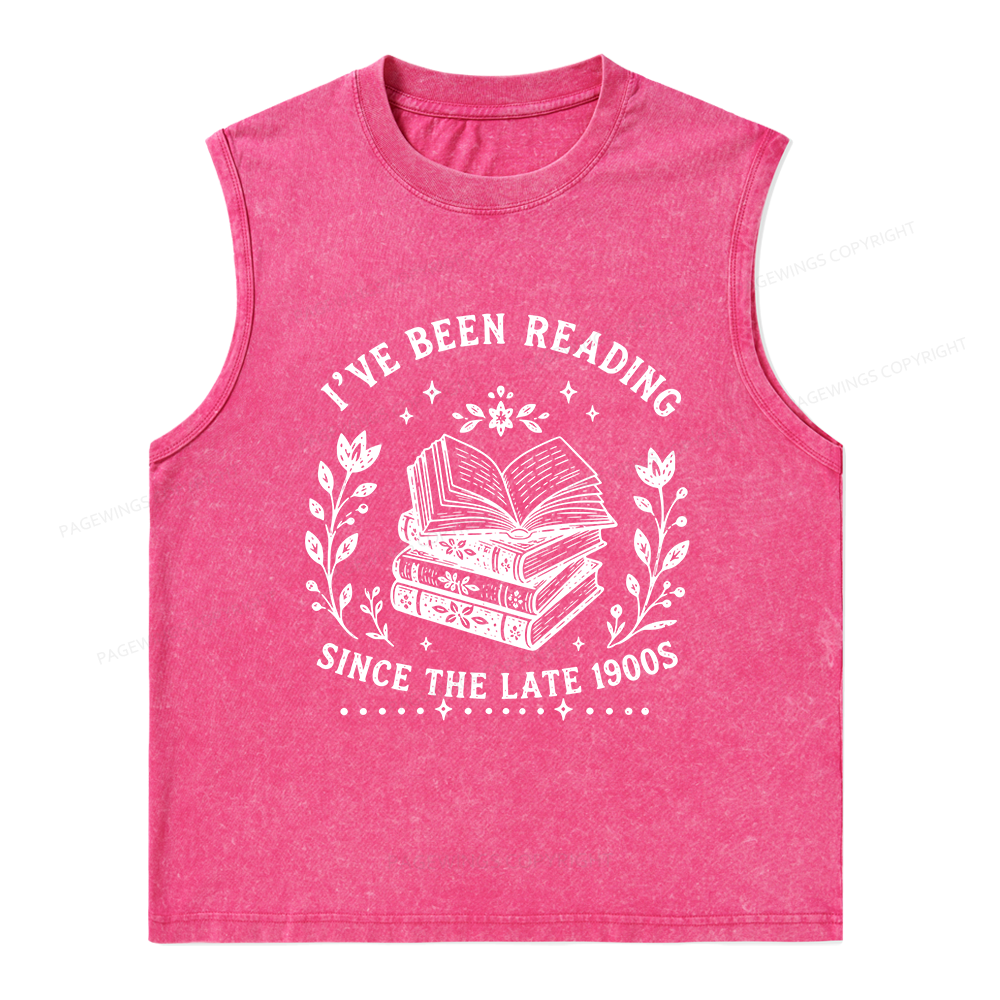 Pagewings I’ve Been Reading Since The Late 1900s Unisex Washed Tank Top