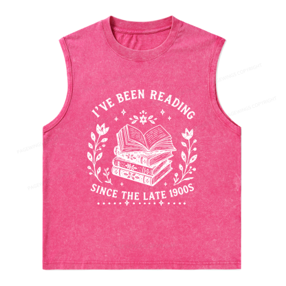 Pagewings I’ve Been Reading Since The Late 1900s Unisex Washed Tank Top