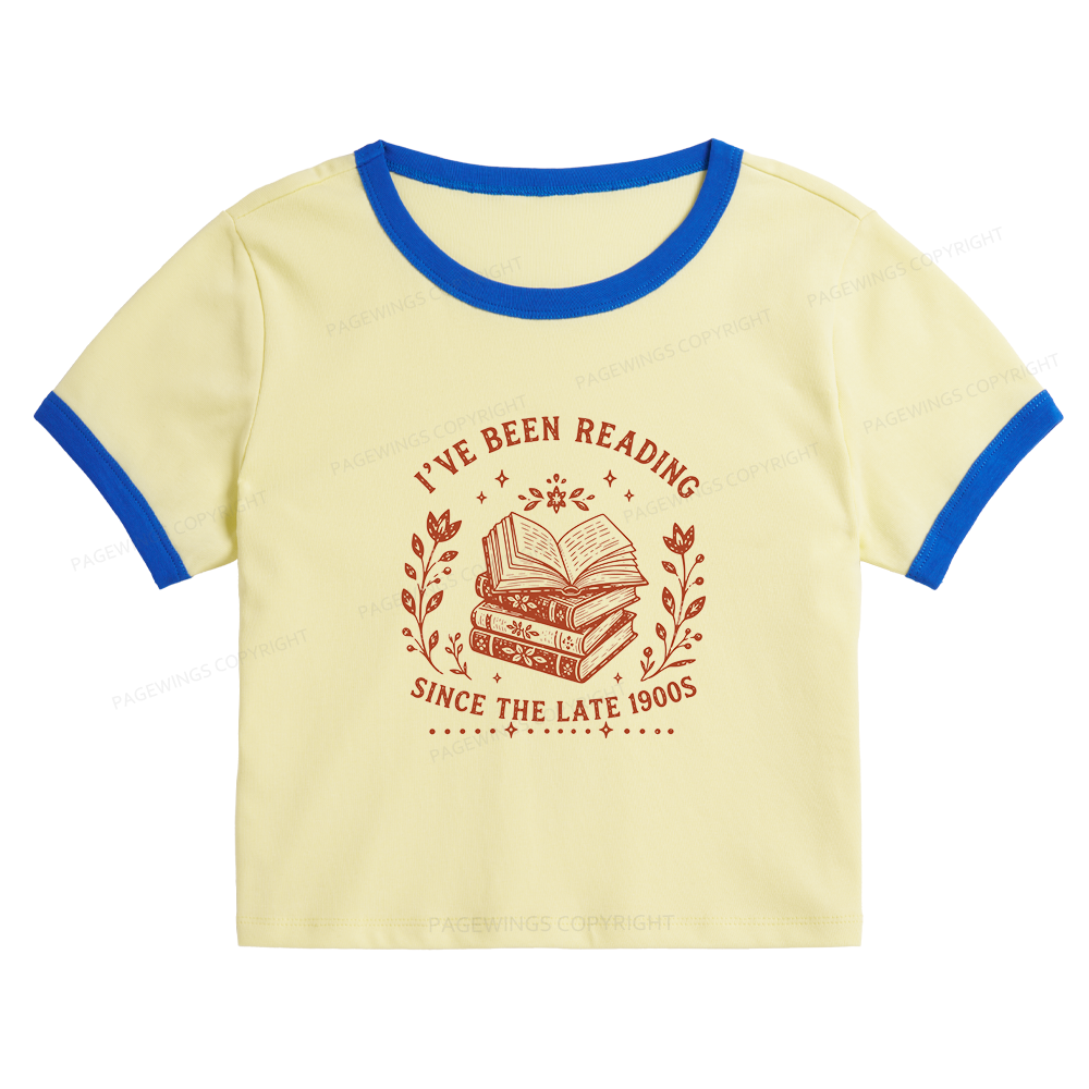 Pagewings I’ve Been Reading Since The Late 1900s Baby Tee Cropped Ringer T-Shirt