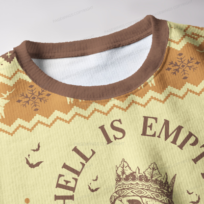 Pagewings Hell Is Empty And All The Devils Are Here Unisex Ugly Knit Sweatshirt