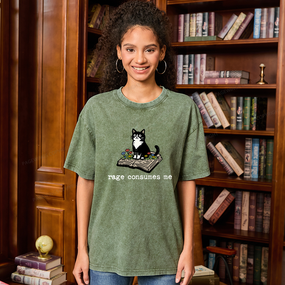 Pagewings Rage Consumes Me Unisex Washed T-shirt