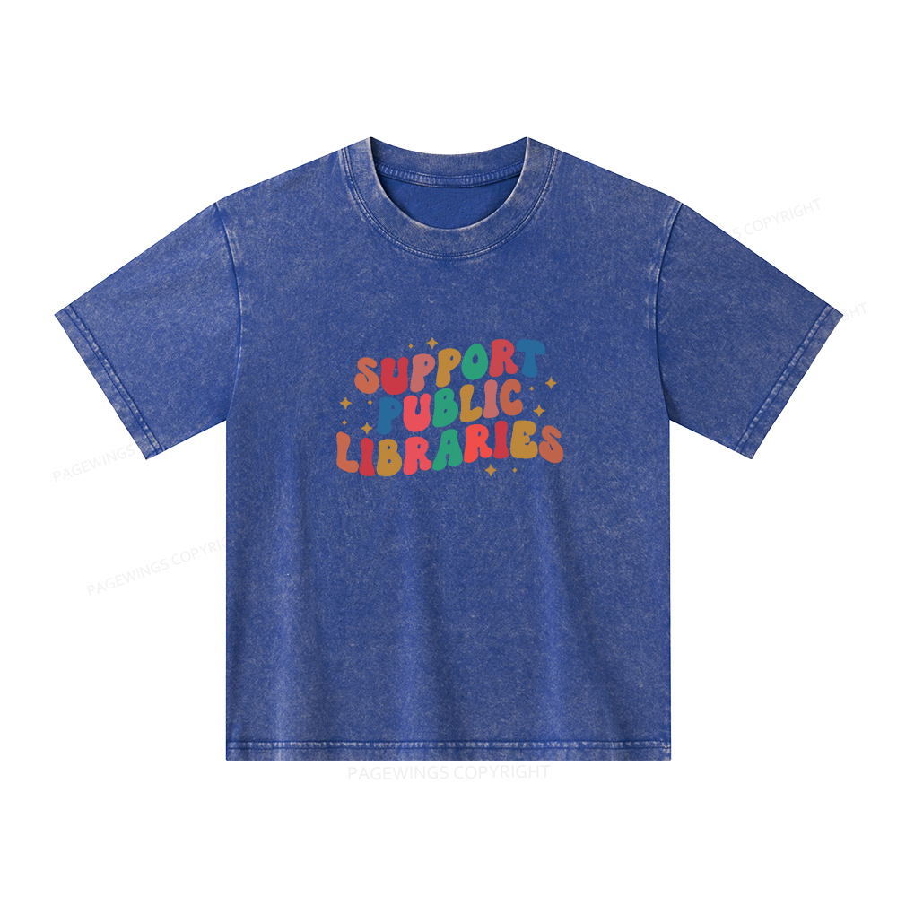 Pagewings Public Library Sweatshirt Unisex Kids Washed T-shirt