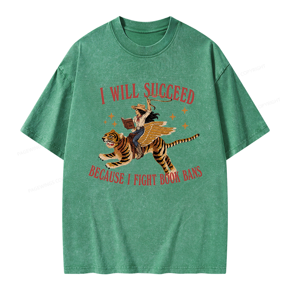 Pagewings I Will Succeed Unisex Washed T-shirt