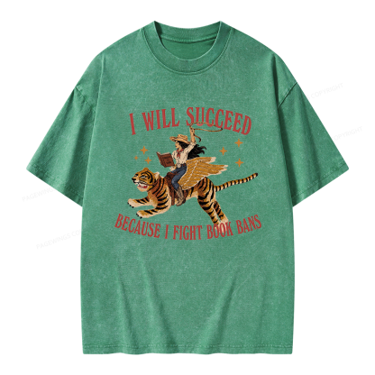 Pagewings I Will Succeed Unisex Washed T-shirt