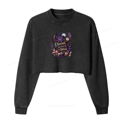 Pagewings Normal Was Never an Option Washed Crop Sweatshirt