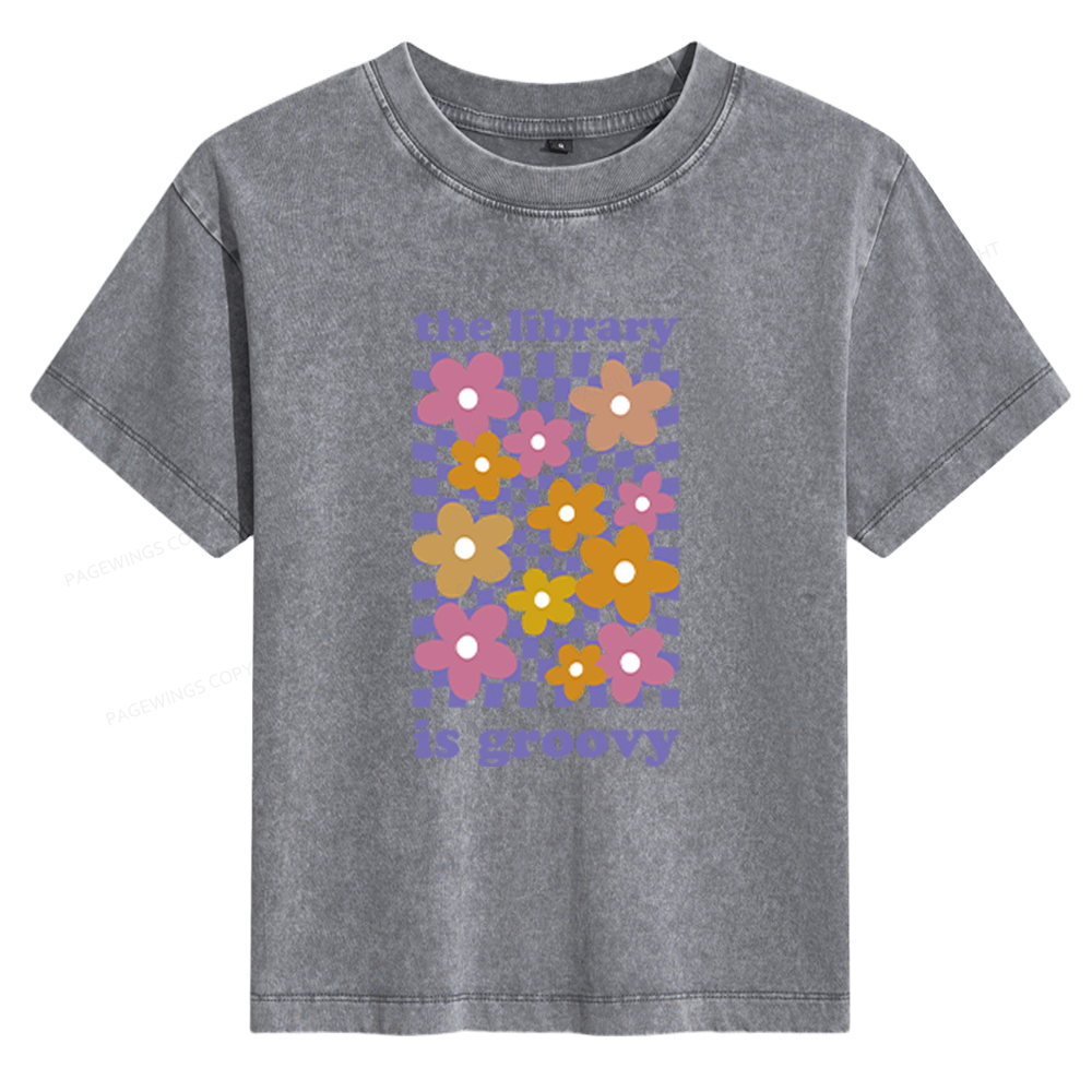 Pagewings The Library is Groovy Women's Washed T-shirt