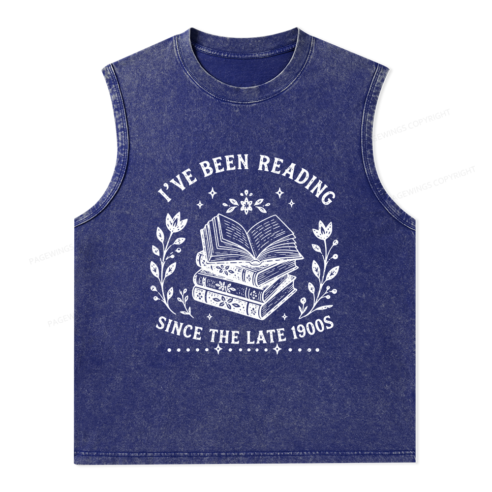 Pagewings I’ve Been Reading Since The Late 1900s Unisex Washed Tank Top