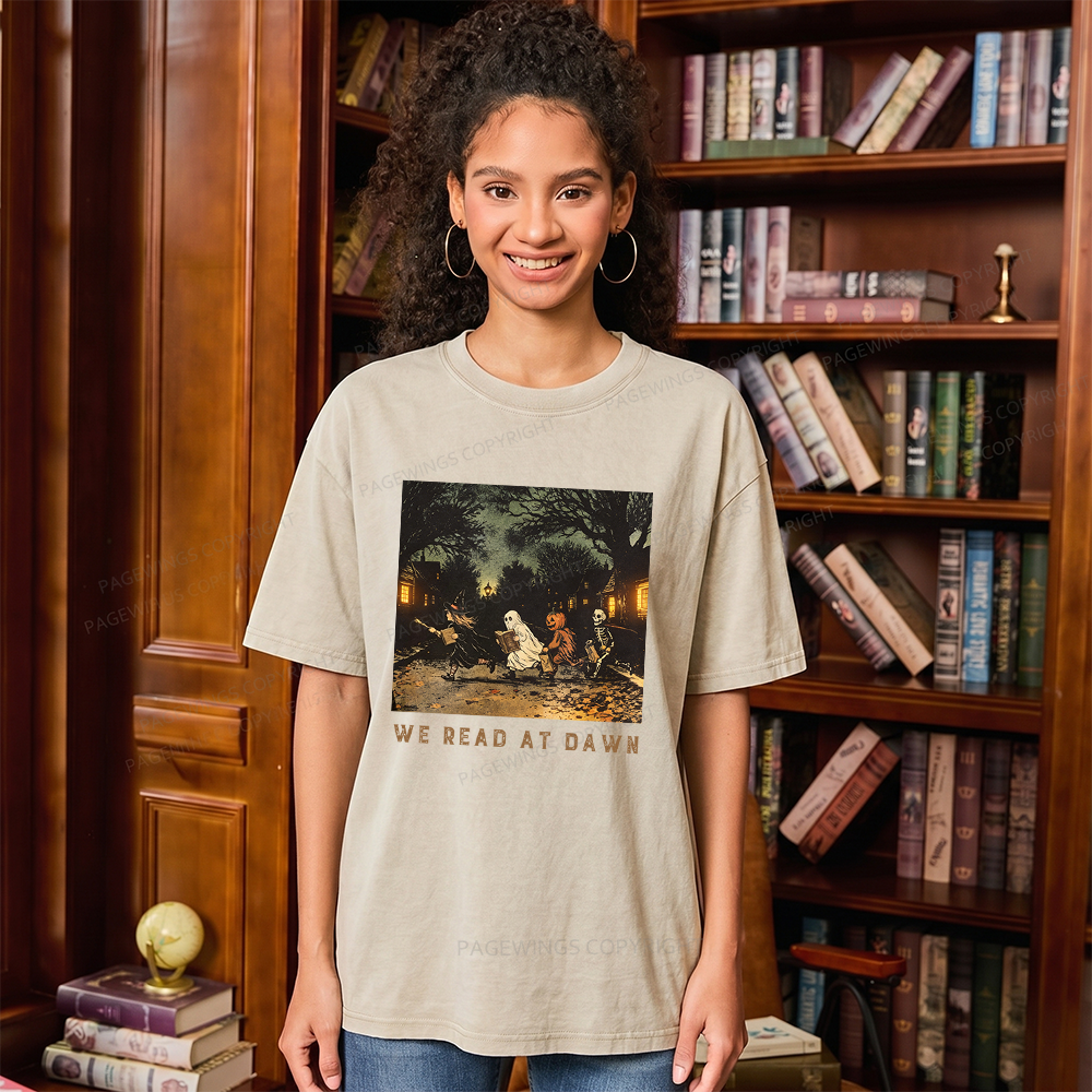 Pagewings We Read At Dawn Unisex Washed T-shirt