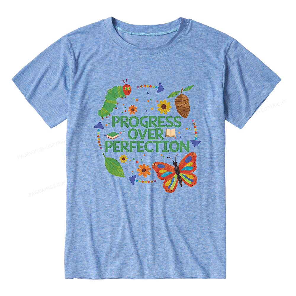 Pagewing Progress Over Perfection Unisex Heather T-Shirt
