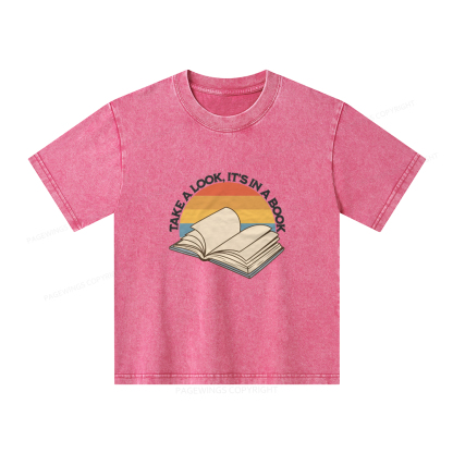 Pagewings Take A Look It's In A Book Unisex Kids Washed T-shirt