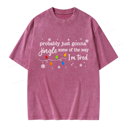 Pagewings Christmas Jingle Song Unisex Washed T-shirt