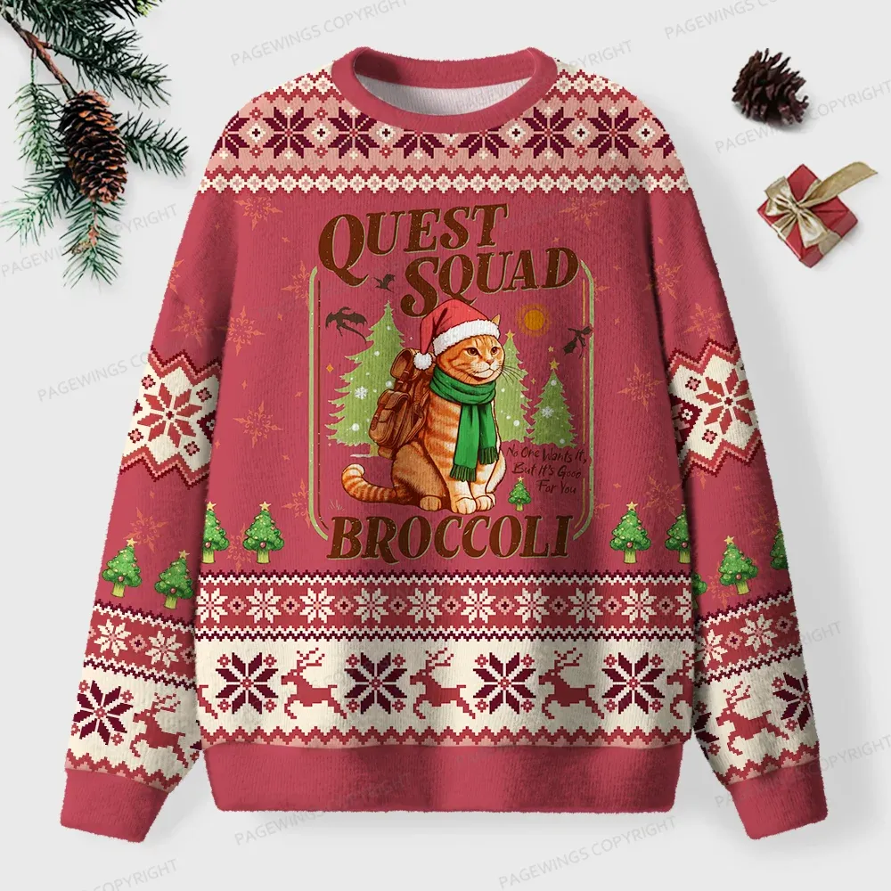Pagewings Quest Squad Broccoli Unisex Ugly Sweatshirt