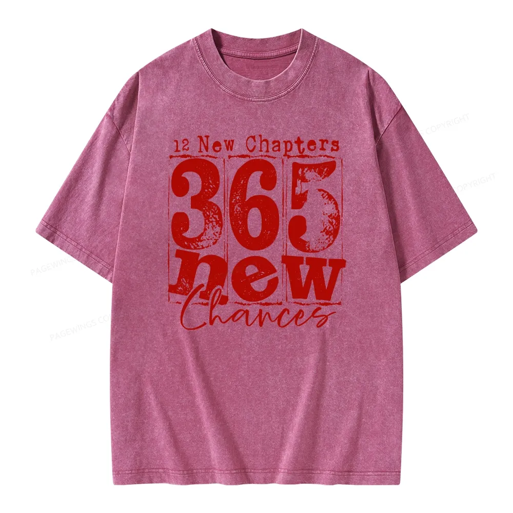 Pagewings 12 New Chapters 365 New Chances Unisex Washed T-shirt