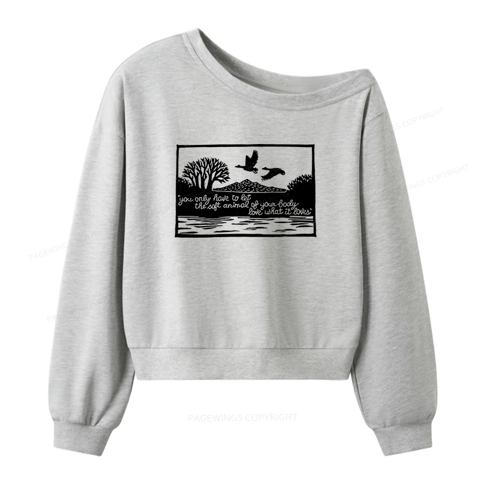 Pagewings Literary Poetry Women Off Shoulder Sweatshirt