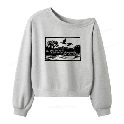 Pagewings Literary Poetry Women Off Shoulder Sweatshirt